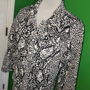 Christopher & Banks Animal Print Shirt Jacket - Size XL